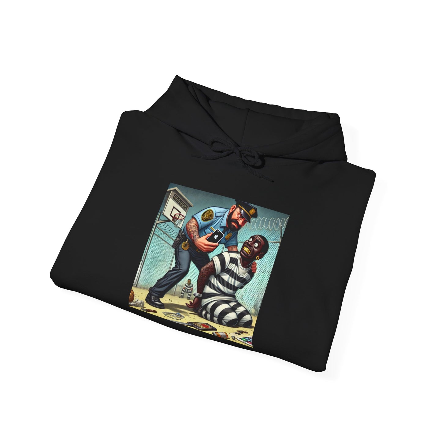 Inmate caught by Policeman - Graphic Unisex Heavy Blend™ Hoodie