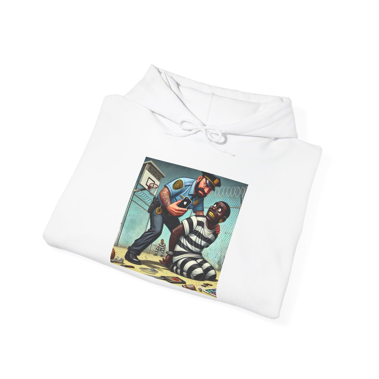 Inmate caught by Policeman - Graphic Unisex Heavy Blend™ Hoodie