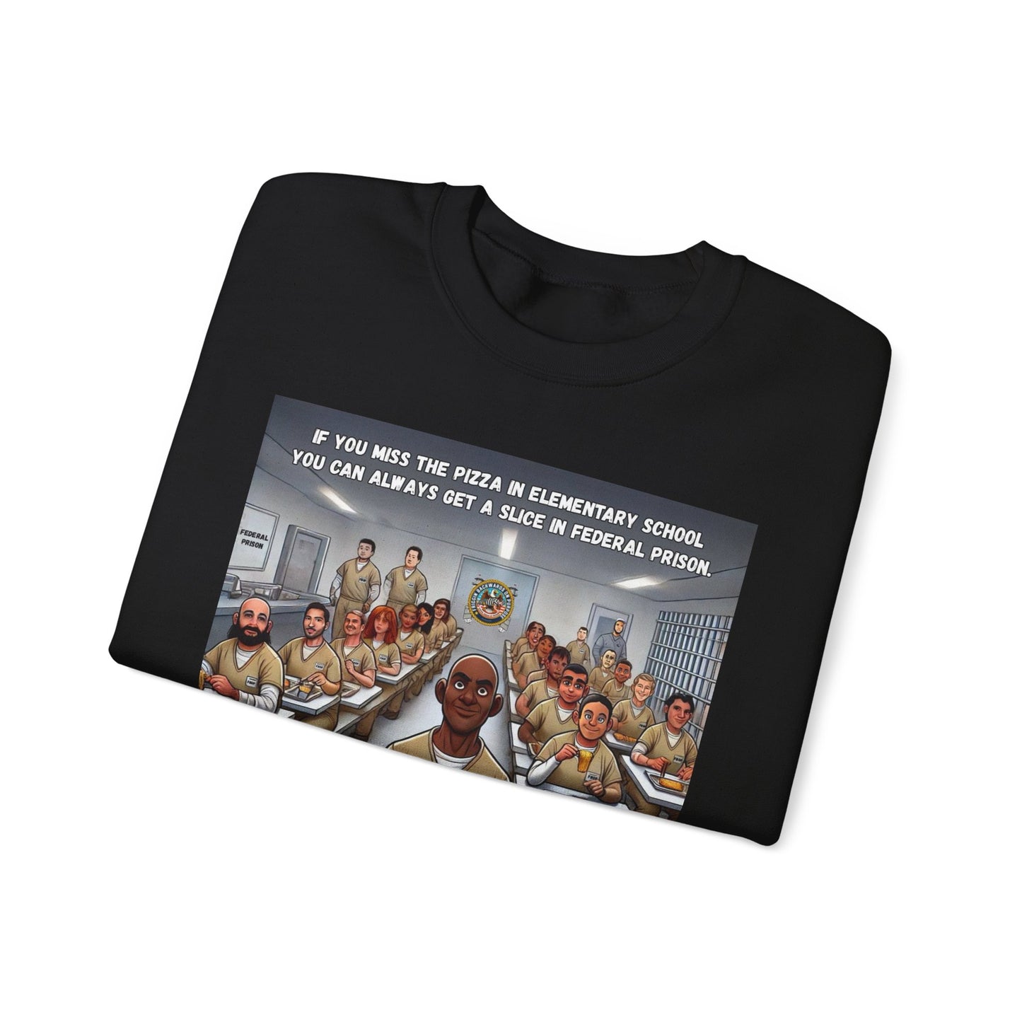 Inmate eating Pizza - Sweatshirt - Unisex Heavy Blend™ Crewneck