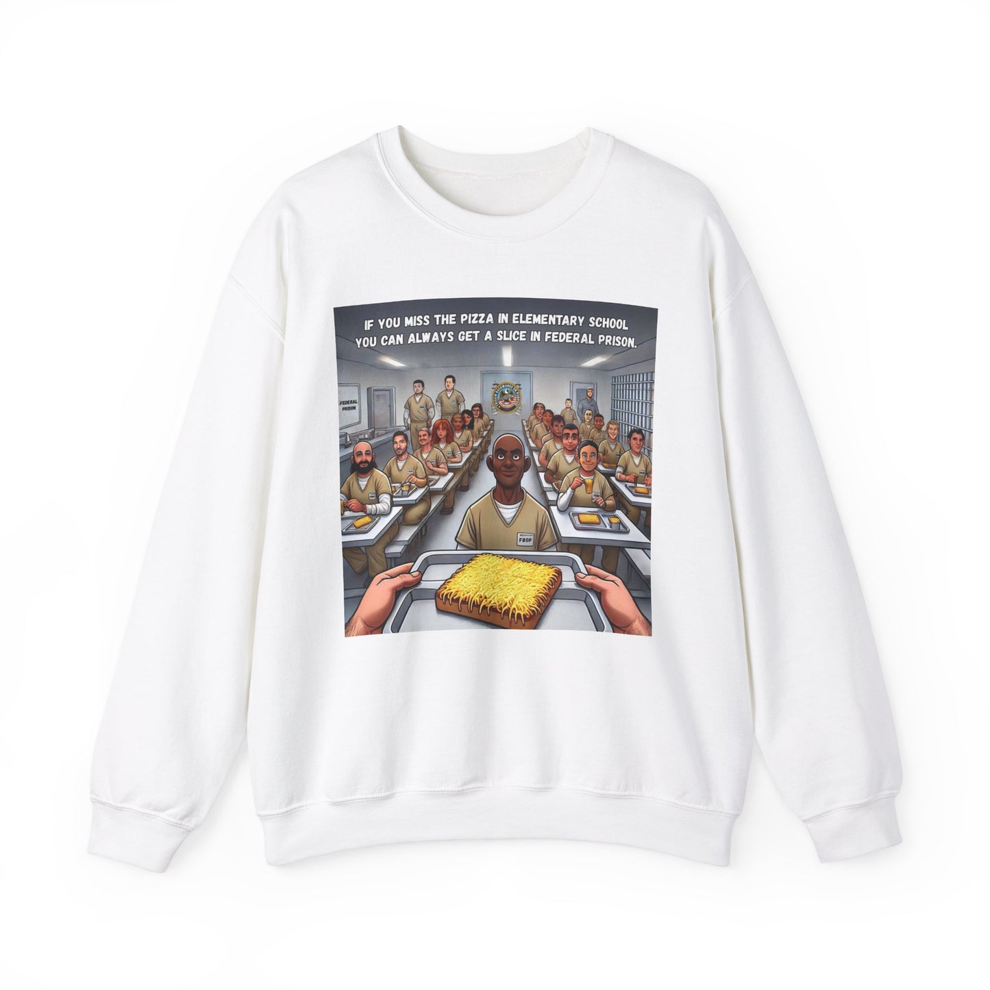Inmate eating Pizza - Sweatshirt - Unisex Heavy Blend™ Crewneck