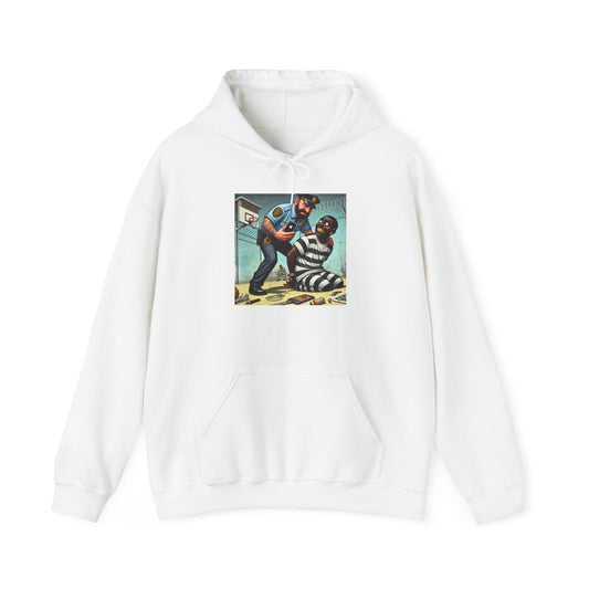 Inmate caught by Policeman - Graphic Unisex Heavy Blend™ Hoodie