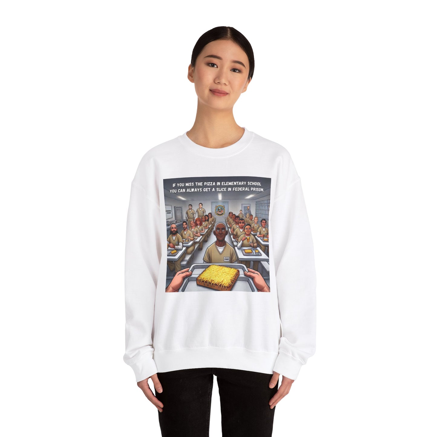Inmate eating Pizza - Sweatshirt - Unisex Heavy Blend™ Crewneck