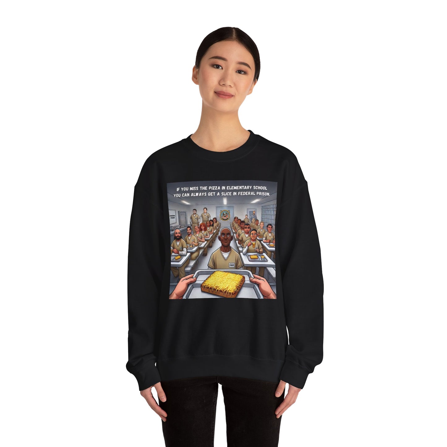 Inmate eating Pizza - Sweatshirt - Unisex Heavy Blend™ Crewneck