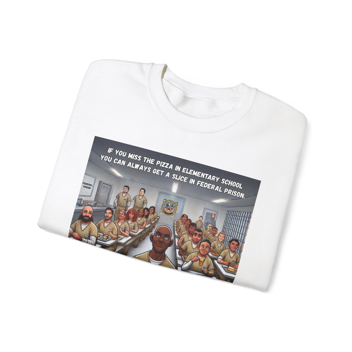 Inmate eating Pizza - Sweatshirt - Unisex Heavy Blend™ Crewneck
