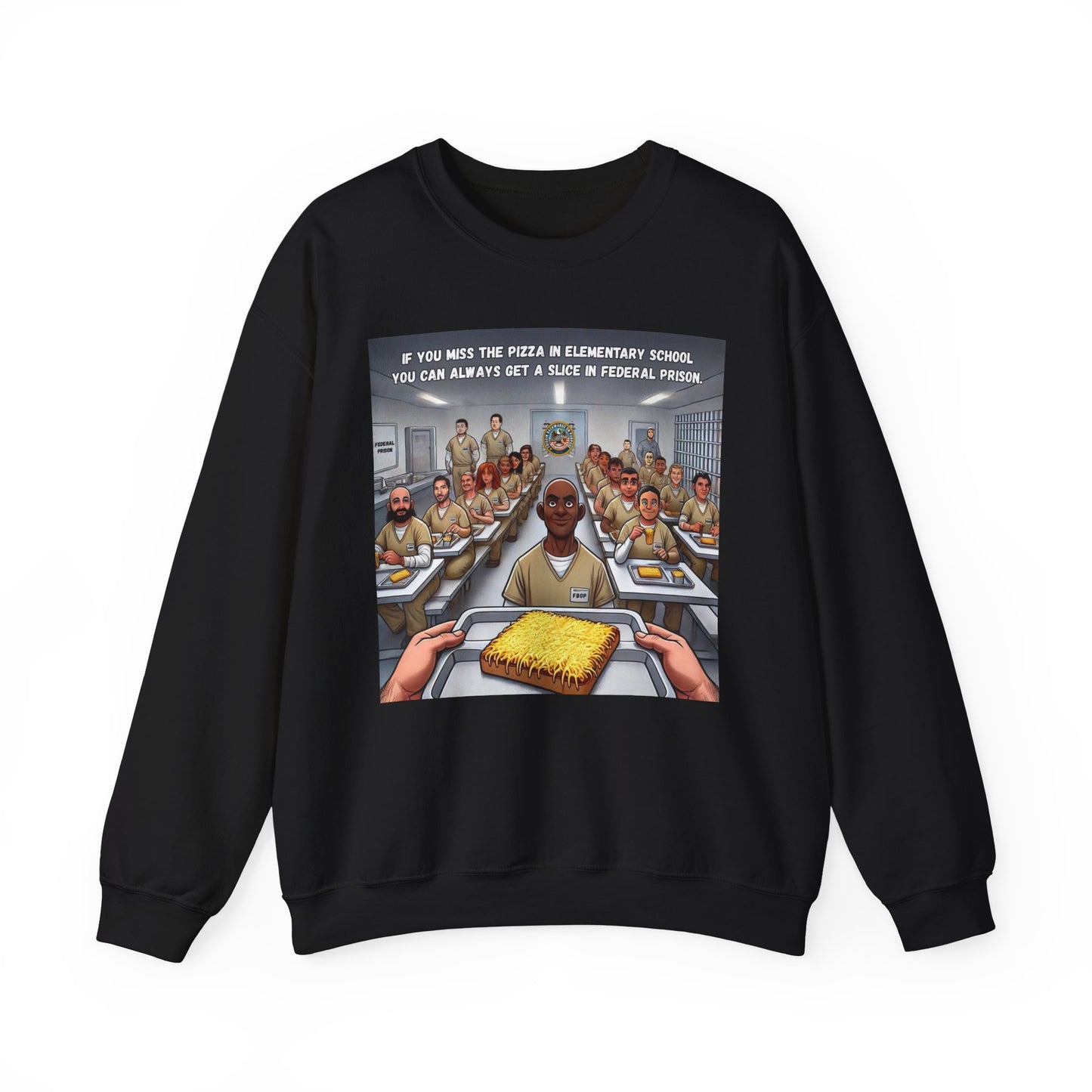 Inmate eating Pizza - Sweatshirt - Unisex Heavy Blend™ Crewneck