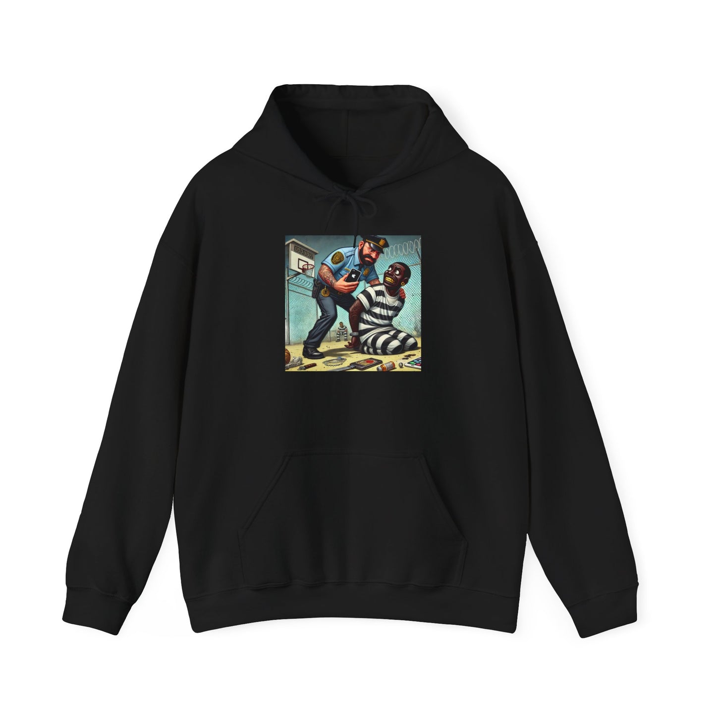 Inmate caught by Policeman - Graphic Unisex Heavy Blend™ Hoodie